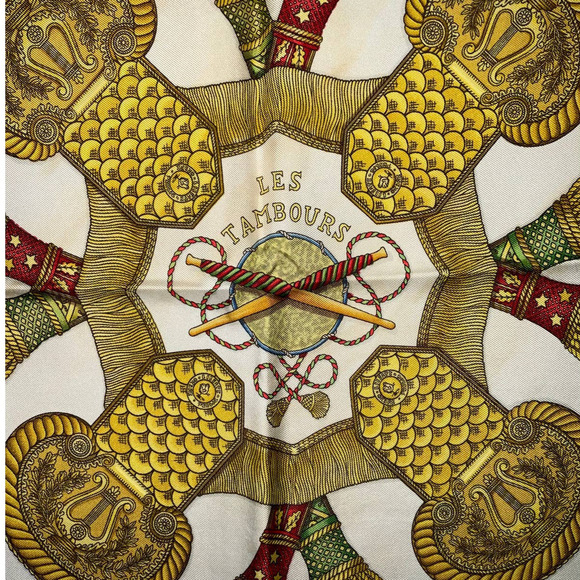 Hermes Hermès “Les Tambours” Silk Scarf 90cm Square - Picture 12 of 16